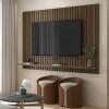 Painel  Frisado Para TV até 75 Polegadas Dallas 184x136 Lukaliam Imbuia/Off White