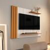 Painel Ripado Pequeno Para TV 42¨ 105cm Laus EDN Off White/Cedro