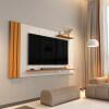 Painel Ripado Para TV 55¨ 149cm Laus EDN Off White/Cedro