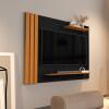 Painel Ripado Pequeno Para TV 42¨ 105cm Laus EDN Preto/Cedro