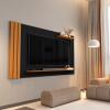 Painel Ripado Para TV 55¨ 149cm Laus EDN Preto/Cedro