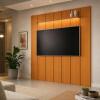 Painel Ripado Moderno Para TV 85¨ Com LED 220cm Lumi 2.2 EDN Cedro