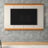 Painel Para TV até 75" Com Led Duplo 180cm Marrocos Lukaliam Off White/Jequitiba