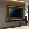 Painel Para TV Ripado 55 Polegadas 140cm Ciccare EAX Móveis Preto/Cedro