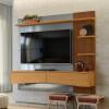 Painel Para TV 65 Polegadas 180cm Europa Lukaliam Cinza/Tauari Ripado 3D