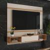 Painel Para TV 65 Polegadas 160cm Genova Lukaliam Off White/Jequitiba