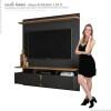 Painel Para TV Até 55 Pol Imola 1.36 Lukaliam Preto/Canela
