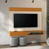 Painel Para TV 55 Polegadas 136cm Ravi EDN Off White/Cedro