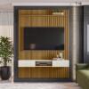 Painel Ripado 153cm Para TV 65 Polegadas Bless 1.6 Lukaliam Freijo/Off White