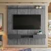 Painel Ripado 190cm Para TV 75 Polegadas Bless 1.9 Lukaliam Cimento Queimado
