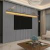Painel Ripado 230x250 Com LED Para TV 85 Polegadas Nobre Gelius Cinza