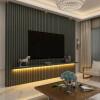 Painel Ripado 230x250 Com LED Para TV 85 Polegadas Nobre Gelius Grafite