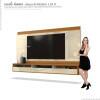 Painel Suspenso Para TV até 75 Pol Savoy 2.0 EDN Off White/Cedro