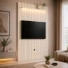 Painel Ripado 140cm Para TV até 55¨ Com LED Arbo 1.4 EDN Off White