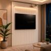 Painel Ripado 184cm Para TV até 75¨ Com LED Arbo 1.8 EDN Off White
