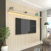Painel Ripado 3D 100% MDF 180 x 250 Para TV 70 Polegadas Com LED Requinte Gelius Off White