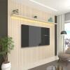 Painel Ripado 3D MDF 224cm x 250cm Para TV 75 Polegadas LED Requinte Gelius Off White