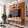 Painel Ripado 180x184cm Para TV 75 Polegadas Antares Patrimar Cinamomo/Off White