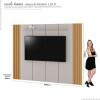 Painel Ripado Para TV 75 Polegadas 2.40m Veyron 2.4 EDN Fendi/Freijo