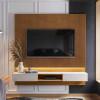 Painel Para TV 70 Polegadas 180cm Com LED Paris Lukaliam Tauari Ripado 3D/Off White Perolizado