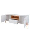 Rack Bancada Sala 183cm Para TV 75 Polegadas Gliss 1.83 Lukaliam Off White/Jequitiba