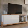 Rack Bancada Sala 183cm Para TV 75 Polegadas Sunny 1.83 Lukaliam Off White/Jequitiba