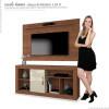 Rack Com Painel Para Sala TV 50 Pol Denver EDN Naturale/Off White