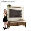Rack Com Painel Para TV 65 Polegadas 1.6 Zacat EAX Móveis Cedro/Off White