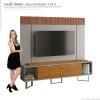 Rack Com Painel Para TV 75 Polegadas Sagary 2.1 EAX Móveis Cinza/Tauari