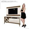 Rack Com Painel Para TV 55 Pol Merlot 135 EDN Off White/Naturale