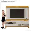 Rack com Painel Para TV 75 Polegadas 2.1 Koly EAX Móveis Off White/Tauari/Off White