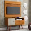 Rack com Painel Pequeno Para TV 32 Polegadas 90cm Yan Patrimar Cumaru/Off White