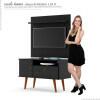Rack com Painel Pequeno Para TV 32 Polegadas 90cm Yan Patrimar Preto