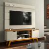 Rack com Painel Para TV 65 Polegadas 160cm Prism 1.6 Patrimar Off White/Cumaru
