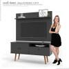 Rack com Painel 137cm Para TV 46 Polegadas Topázio Patrimar Preto