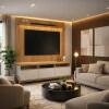 Rack Elegance 190cm + Painel Évora 180cm TV 75" Lukaliam Jequitiba/Off White