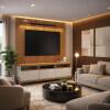 Rack Elegance 190cm + Painel Évora 180cm TV 75" Lukaliam Jequitiba Ripado 3D/Off White