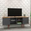 Rack Retrô Para TV 65 Polegadas 160cm Estrela Patrimar Grafite/Cinamomo