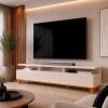 Rack Para Sala 180cm Para TV 75¨ 3 Gavetas Gloss 1.8 EDN Off White