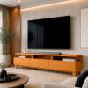 Rack Para Sala 218cm Para TV 85¨ 3 Gavetas Gloss 2.2 EDN Cedro
