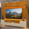 Rack Infinity Pés Vidro Com Painel Ripado Nobre TV 85 Pol 230x250 Gelius Naturale/Off White