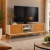 Rack Retrô Sala Para TV 75¨ 180cm King EDN Off White/Cedro