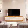 Rack Canto Arredondado 180cm Para TV 75¨ 4 Portas Liv 1.8 EDN Cedro/Off White