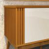 Rack Para Sala Ripado 1.8 Para TV 75 Pol Brunt EAX Móveis Cedro/Off White