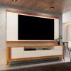 Rack Com Painel Ripado Para TV 75 Polegadas Brunt 220cm EAX Móveis Cedro/Off White