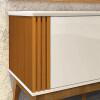 Rack Para Sala Ripado 220cm Para TV 75 Polegadas Morgan EDN Off White/Cedro