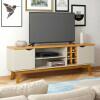 Rack Para TV Sala 75 Polegadas 180cm Prism 1.8 Patrimar Off White/Cinamomo