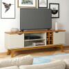 Rack Para TV Sala 75 Polegadas 180cm Prism 1.8 Patrimar Off White/Cumaru