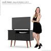 Rack Pequeno Retrô TV 32 Polegadas 90cm Yan Patrimar Preto