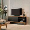 Rack Sala Estar 160cm TV 60 Polegadas Gara EAX Móveis Preto/Cedro